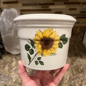 Zanesville Stoneware Sunflower Crock Flower Pot Planter